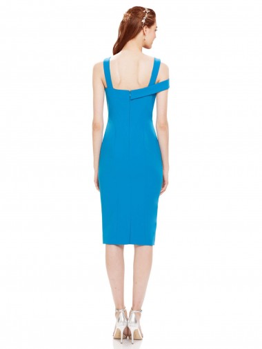 Sleeveless Formal Crepe Cocktail Dress / Homecoming Dress with Keyhole Off The Shoulder Detailing UK