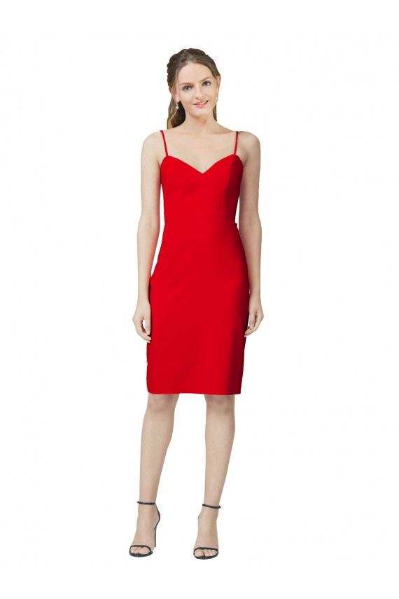 Sleeveless Sheath Sweetheart Neckline Formal Crepe Bridesmaid Dress / Prom Homecoming Dress UK