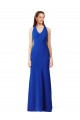 Halter V-Neck Long A-Line Formal Crepe Bridesmaid Dress / Prom Dress UK