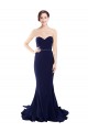 Strapless Sweetheart Neckline Crepe Bridesmaid Dress / Prom Dress with Satin Waistband UK