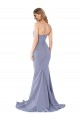 Long Strapless Sweetheart Sweep Train Formal Crepe Bridesmaid Dress / Prom Dress with Low Back UK
