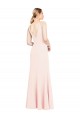 Slim A-Line V-Neck Long Stretch Formal Crepe Bridesmaid Dress / Prom Dress with V-Back UK
