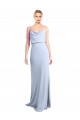 Feminine Cowl Neck Slim Floor Length Stretch Formal Crepe Bridesmaid Dress / Prom Dress UK