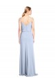 Feminine Cowl Neck Slim Floor Length Stretch Formal Crepe Bridesmaid Dress / Prom Dress UK