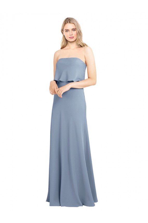 High Neck Sheath Sleeveless Stretch Formal Crepe Bridesmaid Dress / Prom Dress UK
