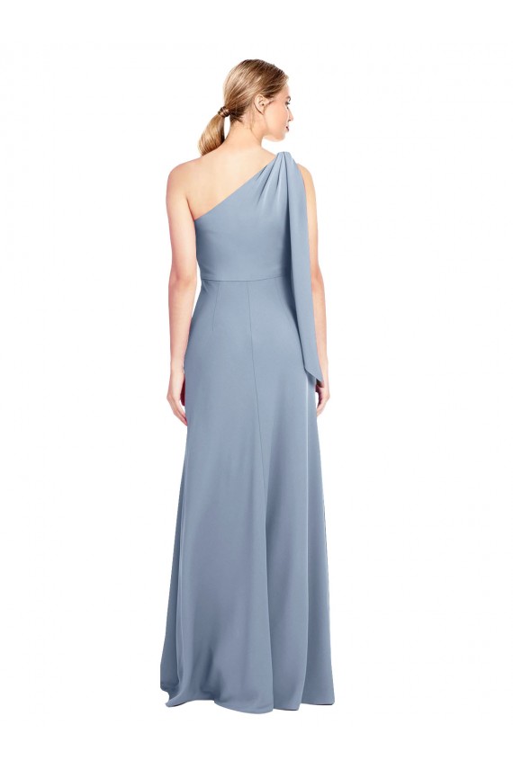 Draped Flutter Sleeves One Shoulder Stretch Formal Crepe Bridesmaid Dress / Prom Dress UK