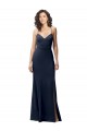 Sweetheart Fit and Flare Stretch Formal Crepe Bridesmaid Dress / Prom Dress with Side Slit and Strappy Back UK