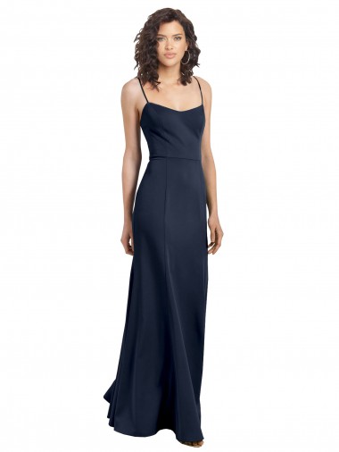 Fit and Flare Scoop Neck Long Sleeveless Stretch Formal Crepe Bridesmaid Dress / Prom Dress UK