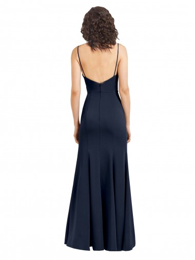 Fit and Flare Scoop Neck Long Sleeveless Stretch Formal Crepe Bridesmaid Dress / Prom Dress UK