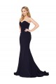 Sweetheart High Neck Sweep Train Sleeveless Formal Crepe Bridesmaid Dress / Prom Dress UK