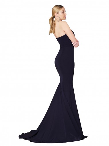 Sweetheart High Neck Sweep Train Sleeveless Formal Crepe Bridesmaid Dress / Prom Dress UK