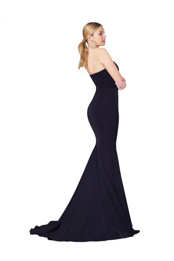 Sweetheart High Neck Sweep Train Sleeveless Formal Crepe Bridesmaid Dress / Prom Dress UK
