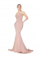 Sweep Train Sweetheart Long Mermaid Formal Crepe Bridesmaid Dress / Prom Dress Low Back UK