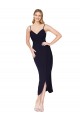 High Neck Spaghetti Straps Formal Crepe Short Cocktail Wrap Bridesmaid Dress / Prom Dress UK