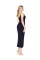 High Neck Spaghetti Straps Formal Crepe Short Cocktail Wrap Bridesmaid Dress / Prom Dress UK