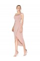 Knee Length One Shoulder Formal Crepe Short Wrap Bridesmaid Dress / Prom Dress UK