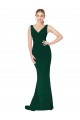 V-Neck Floor Length Long Formal Crepe Mermaid Bridesmaid Dress / Prom Dress UK