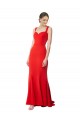 Long Chapel Train Fishtail Maxi Formal Crepe Bridesmaid Dress / Prom Dress with Sweetheart Neckline UK