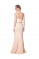 High Neck Strapless Long Formal Crepe Maxi Bridesmaid Dress / Prom Dress with Overlay UK