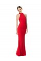 Halter Neck Keyhole Back Sleeveless Formal Crepe Maxi Bridesmaid Dress / Prom Dress UK