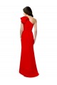 High Neck Ruffle Frill One Shoulder Maxi Formal Crepe Bridesmaid Dress / Prom Dress UK