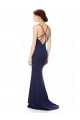 Fishtail High Neck Maxi Formal Crepe Bridesmiad Dress with Strappy Back Detail UK