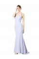 Sweetheart High Neck Sleeveless Formal Crepe Bridesmaid Dress / Prom Dress UK