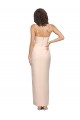 Long Full Length Ruffles Strapless Low Back Crepe Bridesmaid Dress / Prom Dress with Straps UK