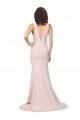 Deep Plunging V-Neckline Full Length Formal Crepe Bridesmaid Dress / Prom Dress with Deep V-Backline UK