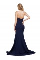 Fit and Flare Sweetheart Long Formal Crepe Bridesmaid Dress / Prom Dress with Sweep Train UK