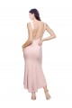 High Neck Low V-Back Cocktail Midi Length Formal Crepe Bridesmaid Dress / Prom Dress UK