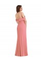 One Shoulder Draped Cuff Maxi Bridesmaid Dress / Prom Dress with Front Slit UK