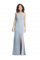 High Neck Halter Formal Crepe Bridesmaid Dress / Prom Dress with Twist Criss Cross Back UK