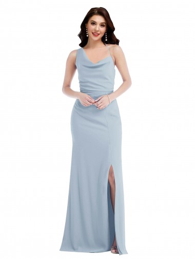 One Shoulder Draped Cowl Neck Maxi Bridesmaid Dress / Prom Dress UK