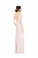 Square Neck Low Back A-Line Bridesmaid Dress / Prom Dress with Front Slit and Pockets UK