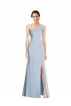 Asymmetrical Off the Shoulder Cuff Trumpet Formal Crepe Bridesmaid Dress / Prom Dress With Front Slit UK