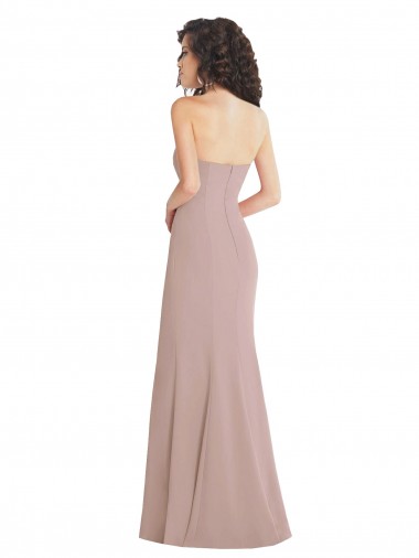 Strapless Princess Line Formal Crepe Mermaid Bridesmaid Dress / Prom Dress UK