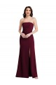 Strapless Crepe Maxi Bridesmaid Dress / Prom Dress with Front Slit UK