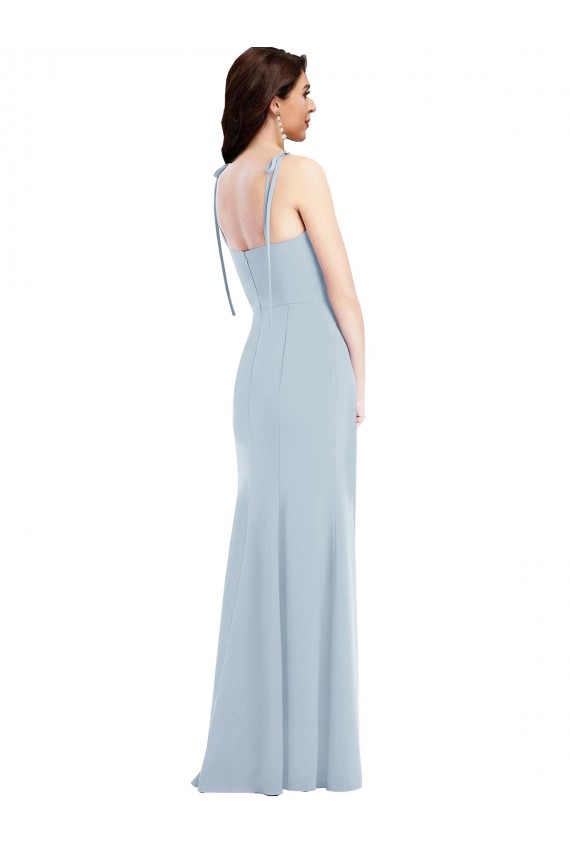 Bustier Style Crepe Bridesmaid Dress / Prom Dress with Bow Straps UK