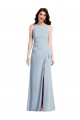 Halter Maxi Bridesmaid Dress / Prom Dress with Cascade Ruffle Slit UK