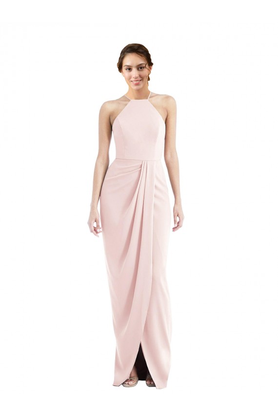 Halter Draped Tulip Skirt Maxi Bridesmaid Dress / Prom Dress UK