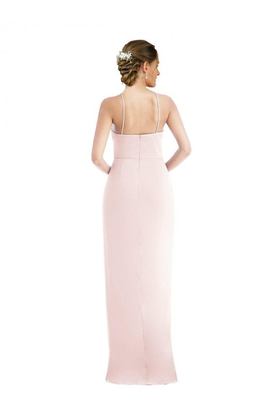 Halter Draped Tulip Skirt Maxi Bridesmaid Dress / Prom Dress UK