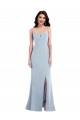 Flattering Trumpet Maxi Formal Crepe Bridesmaid Dress / Prom Dress with Front Slit UK