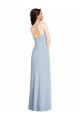 Strapless Scoop Back Maxi Formal Crepe Bridesmaid Dress / Prom Dress with Front Slit UK