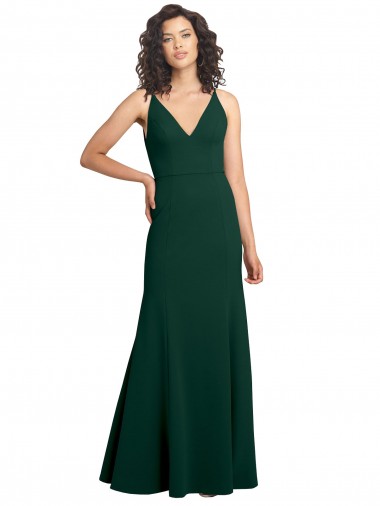 Form Fitting Stretch Formal Crepe A-Line Bridesmaid Dress / Prom Dress UK
