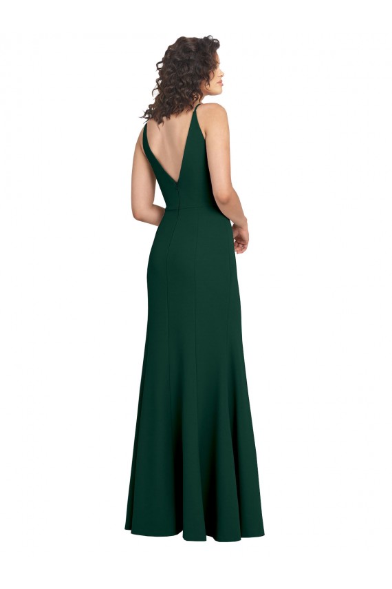Form Fitting Stretch Formal Crepe A-Line Bridesmaid Dress / Prom Dress UK