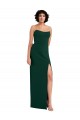 Scooped Strapless Neckline Formal Crepe Bridesmaid Dress / Prom Dress with Side Slit UK