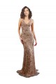 Floral Patterned Backless V-Neckline Sequin Formal Bridesmaid Dress / Prom Dress UK