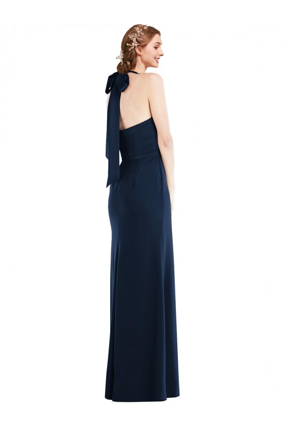 High Neck Open Back Long Maxi Bridesmaid Dress / Prom Dress UK