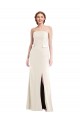 Long Strapless Tuxedo Maxi Bridesmaid Dress / Prom Dress with Front Slit UK